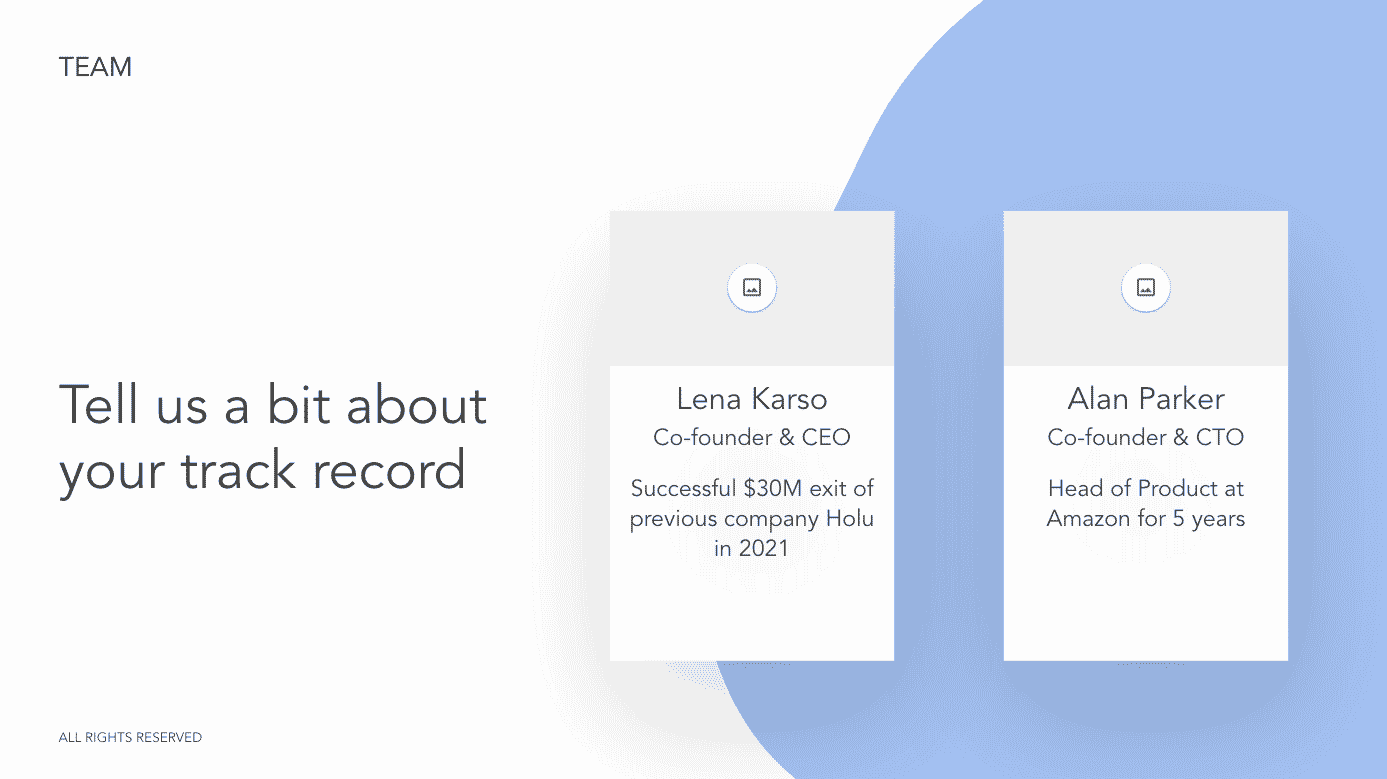 team slide pitch deck