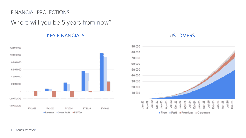 business plan financial projections examples