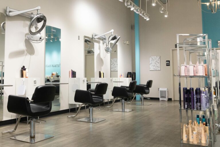 the interior of a hair salon