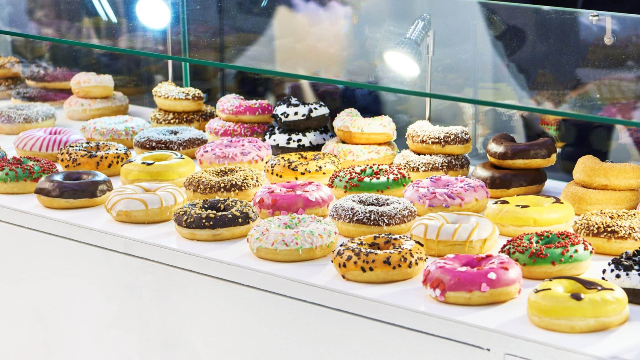 a number of donuts in a donut shop