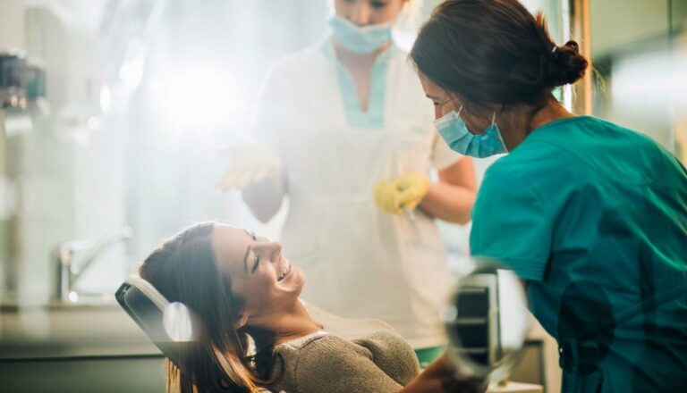 a dentist with a patient