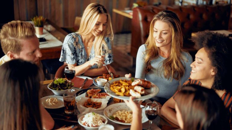 people eating in a restaurant