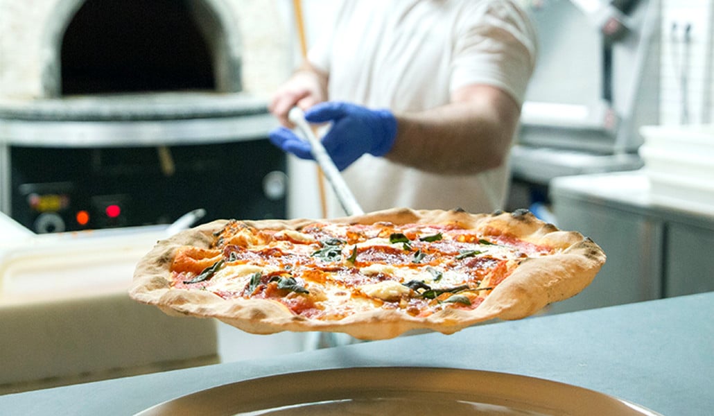 interior of a pizzeria kitchen