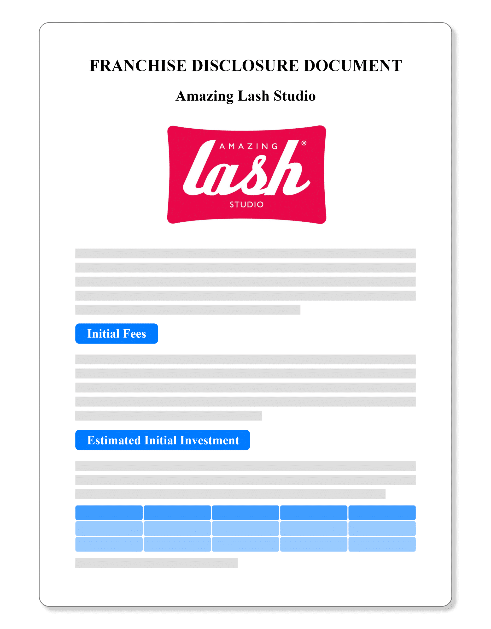 Amazing Lash Studio Franchise Disclosure Document 2022