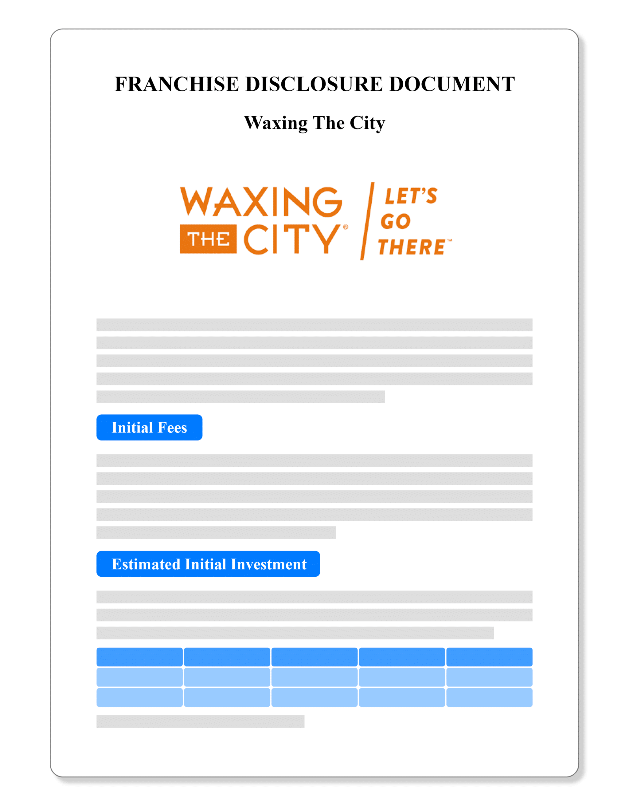 Waxing The City Franchise Disclosure Document 2023