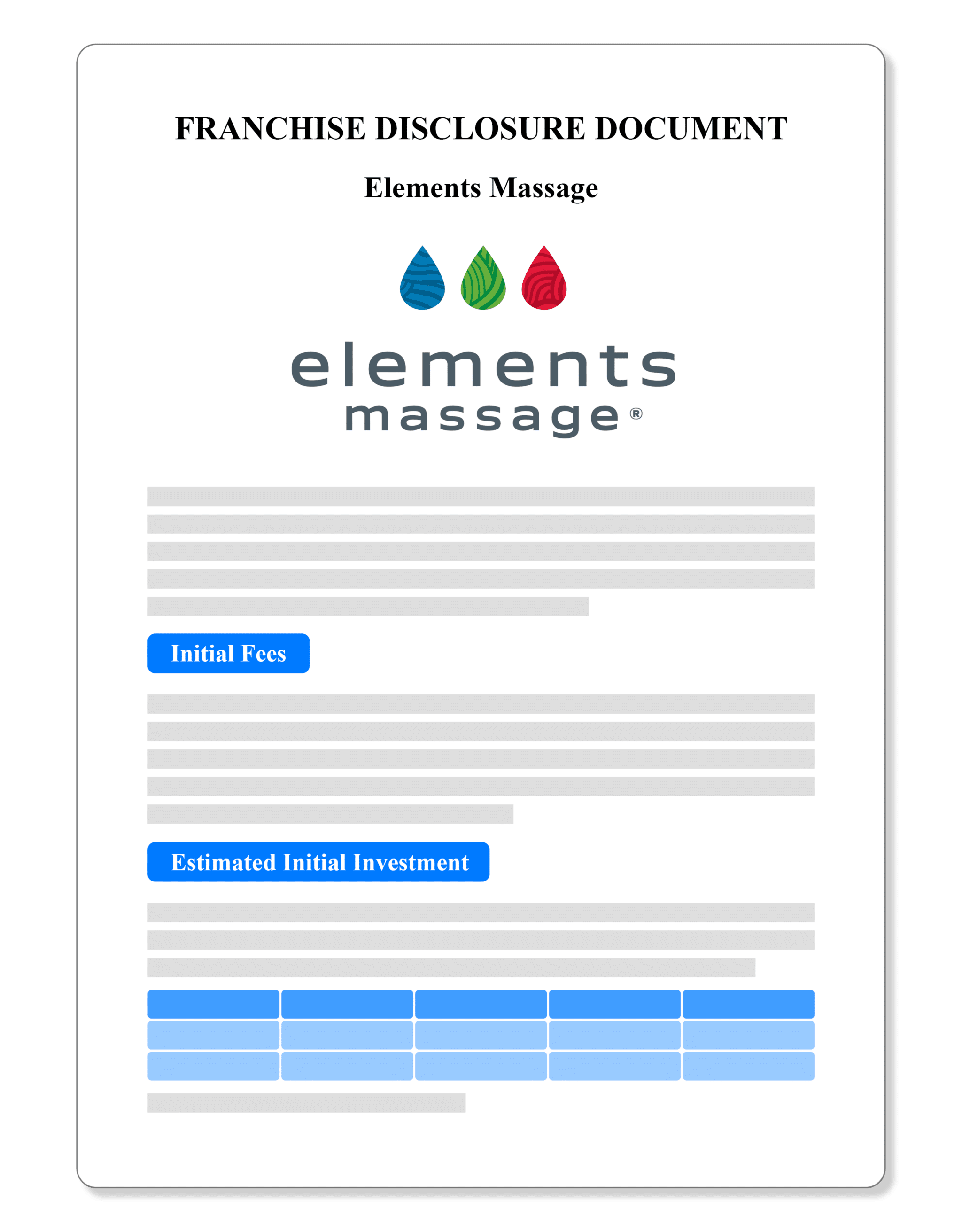 Elements Massage Franchise Disclosure Document 2023