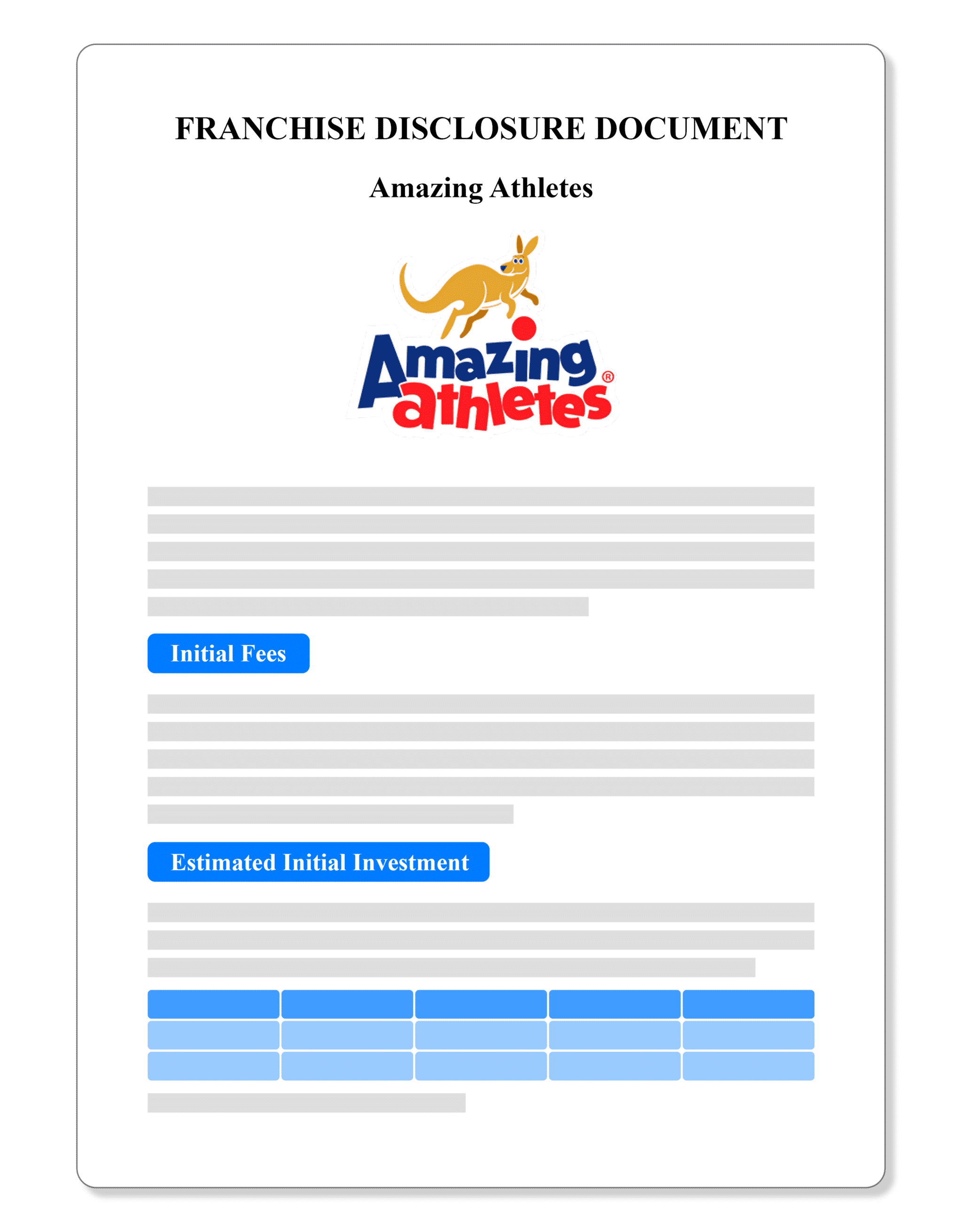 Amazing Athletes Franchise Disclosure Document