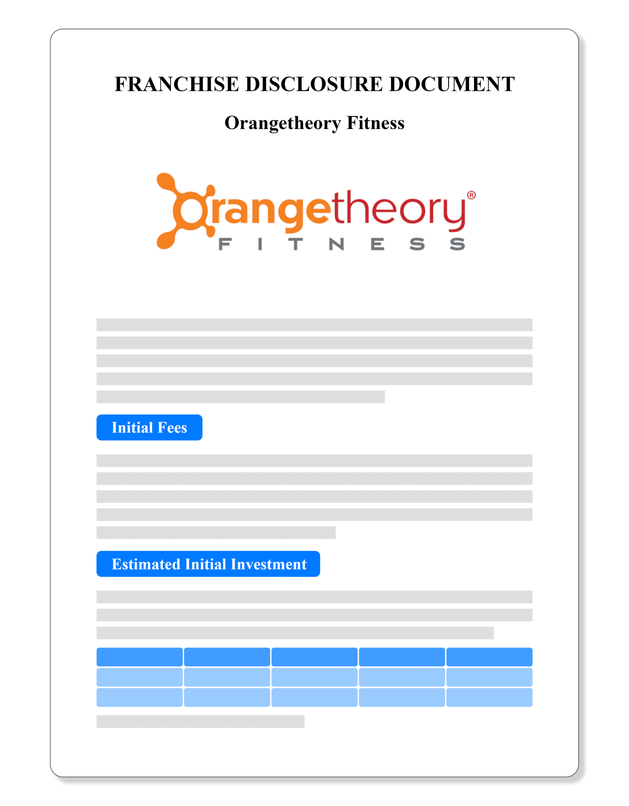 Orangetheory Fitness Franchise Disclosure Document 2023