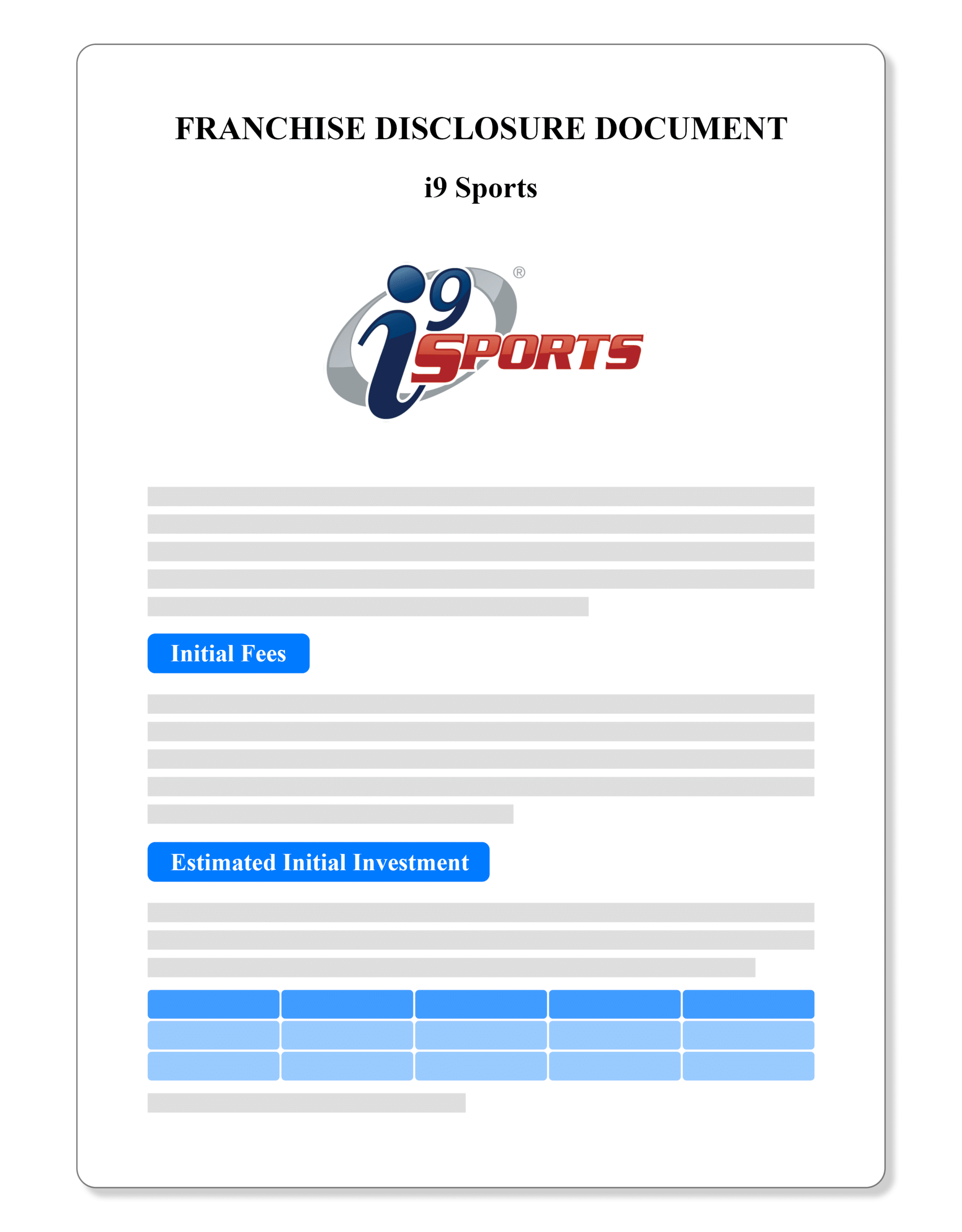 i9 Sports Franchise Disclosure Document