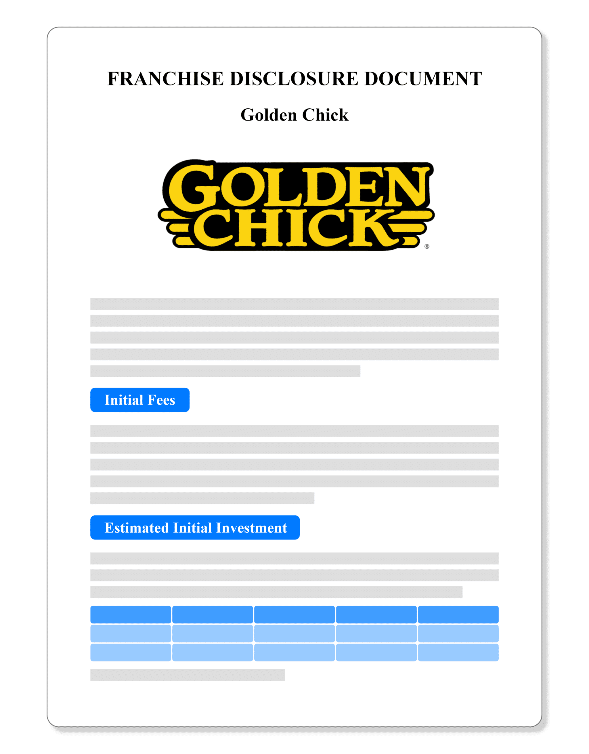 Golden Chick Franchise Disclosure Document