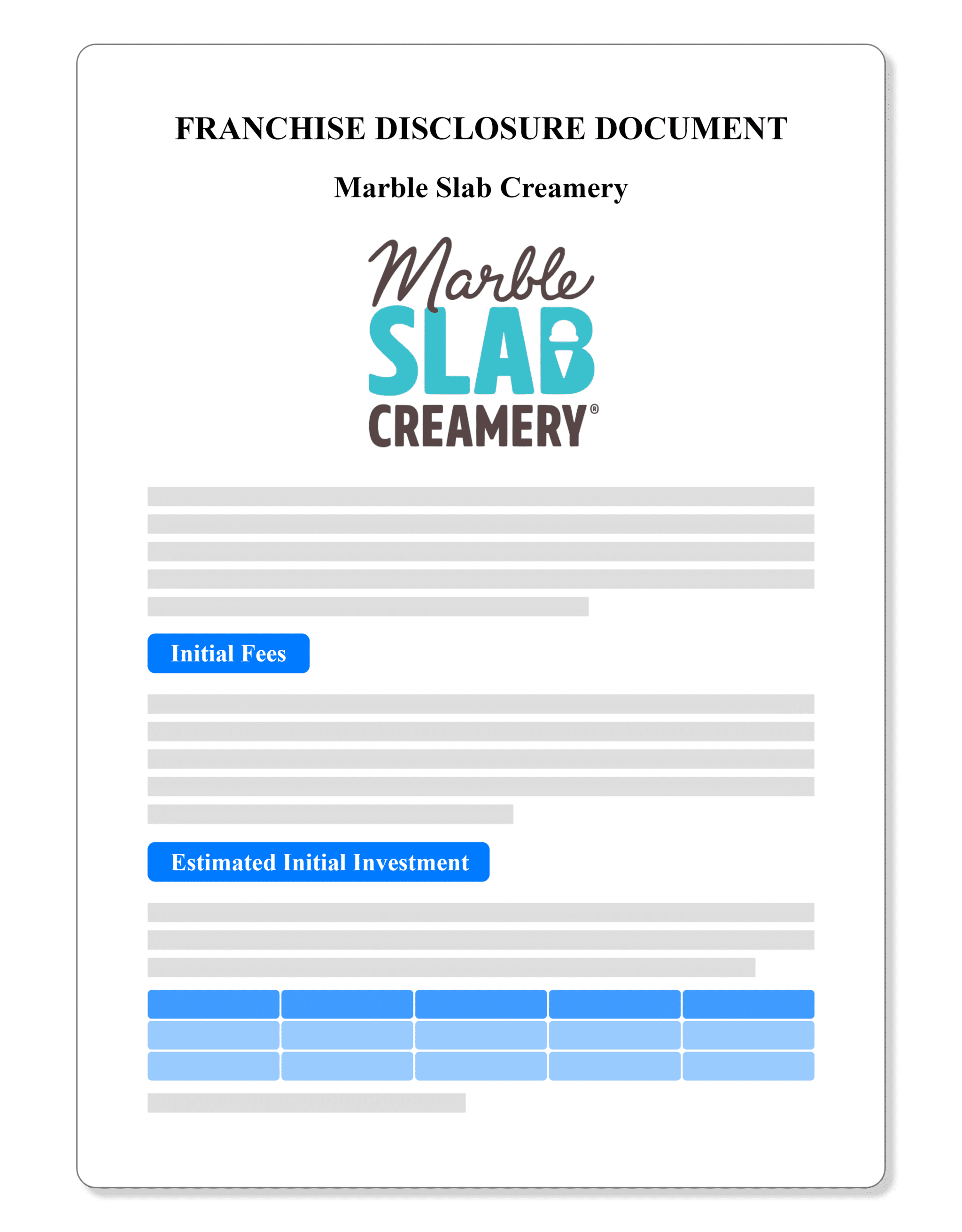 Marble Slab Creamery Franchise Disclosure Document 2023