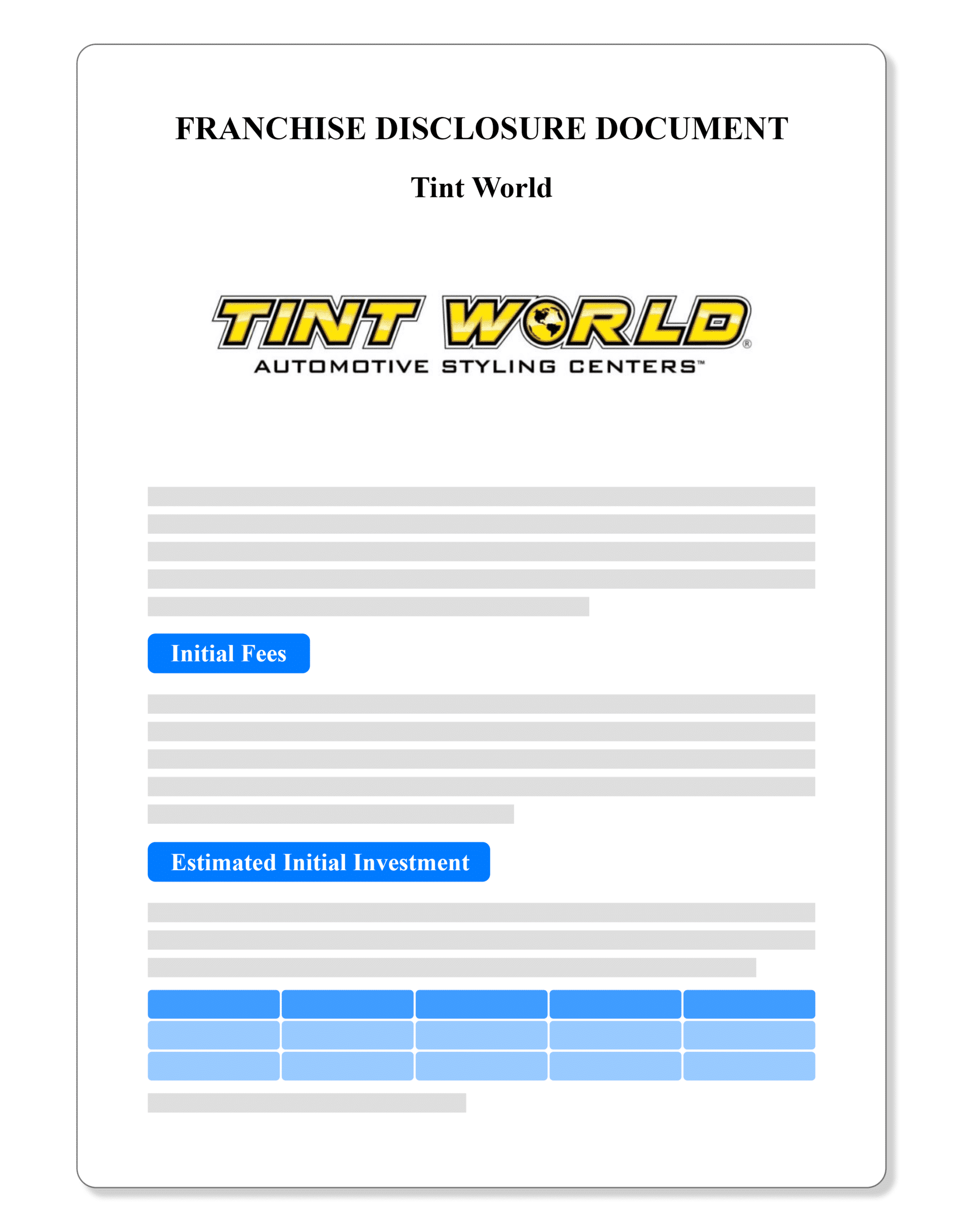 Tint World Franchise Disclosure Document