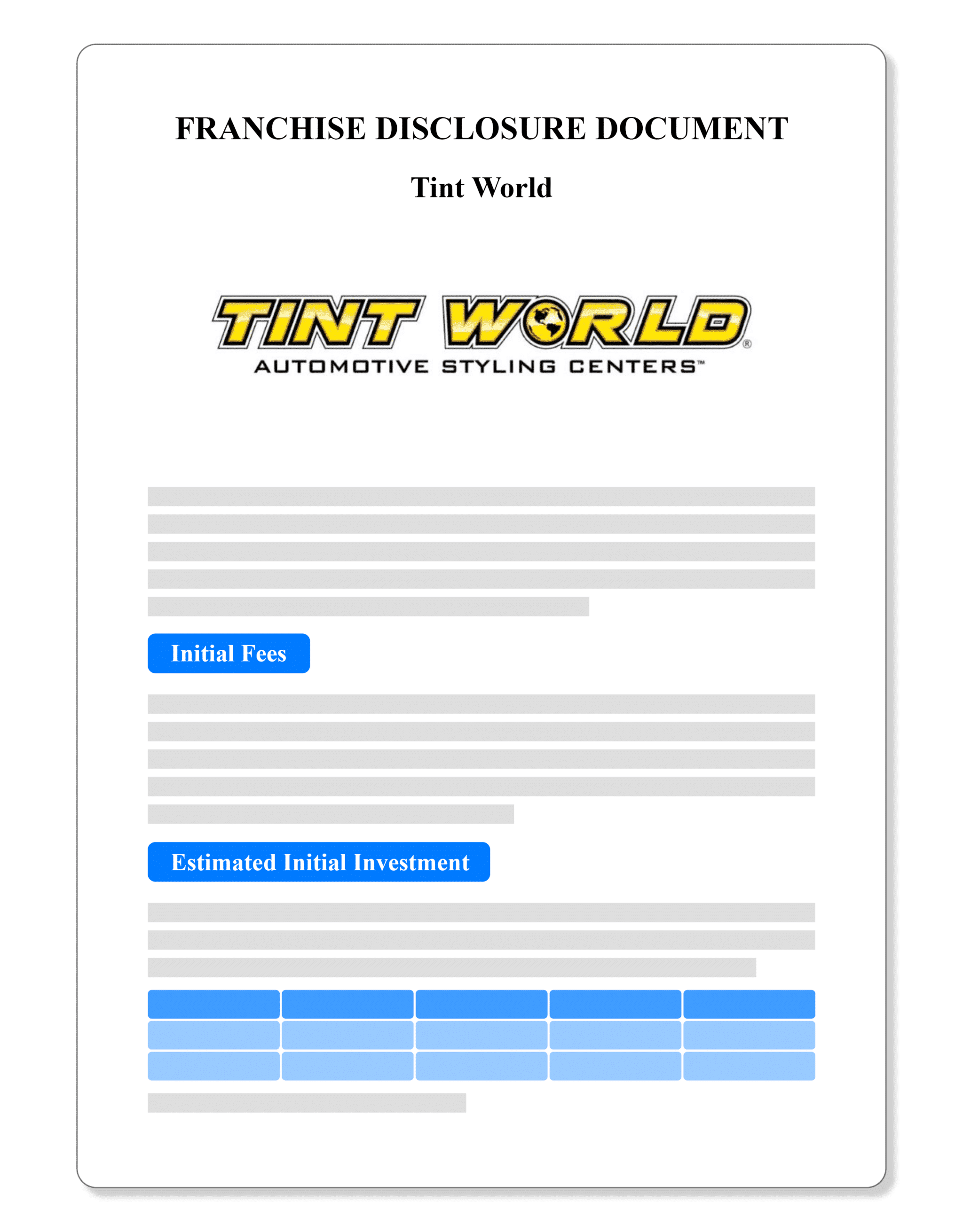 Tint World Franchise Disclosure Document 2023