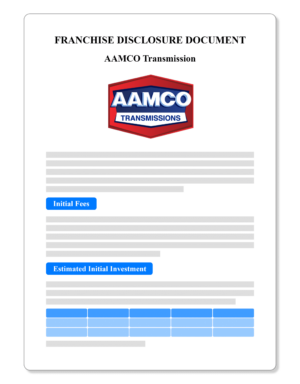 AAMCO Transmission Franchise Disclosure Document 2022