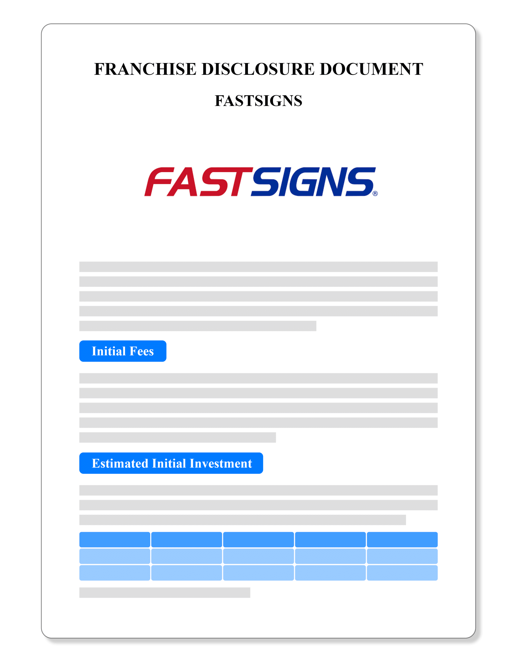 FastSigns Franchise Disclosure Document 2023