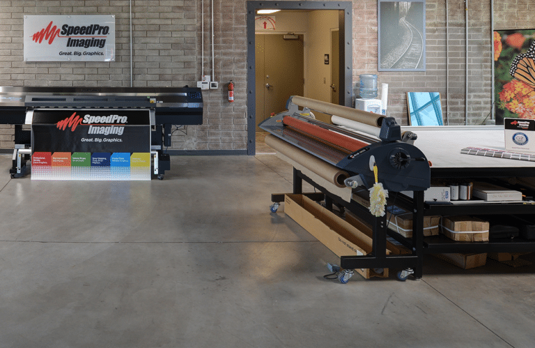 inside of a SpeedPro franchised shop