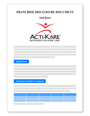 Acti-Kare Franchise Disclosure Document 2022