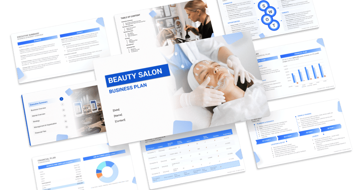 Beauty Salon Business Plan PDF Example - SharpSheets