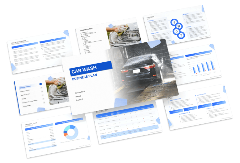 The business plan template for a car wash