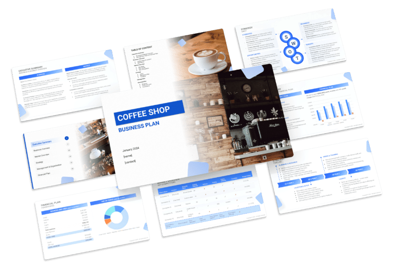 Business plan template for a coffee shop
