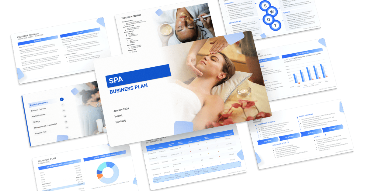 Spa Business Plan Template & PDF Example SharpSheets
