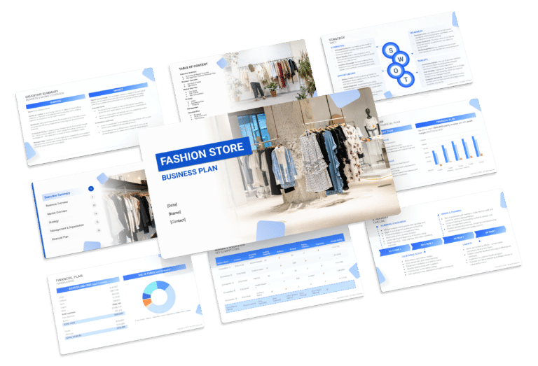 the business plan template for a fashion store