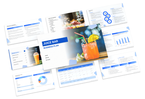 the business plan template for a juice bar