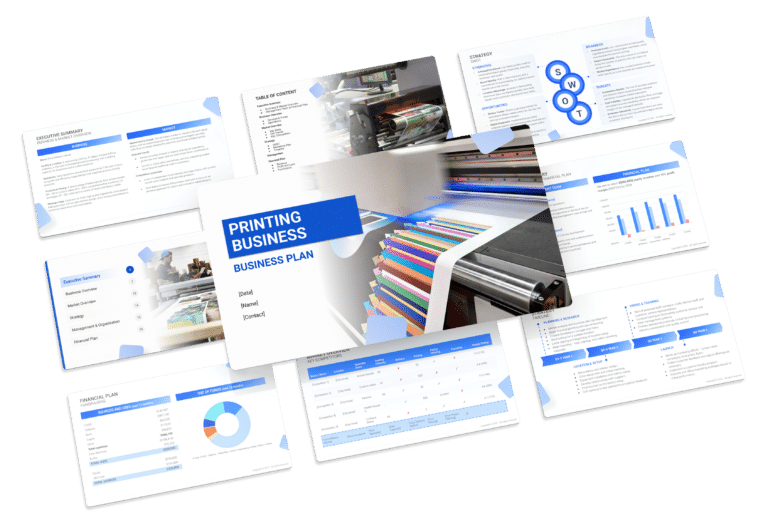 the business plan template for a printing business