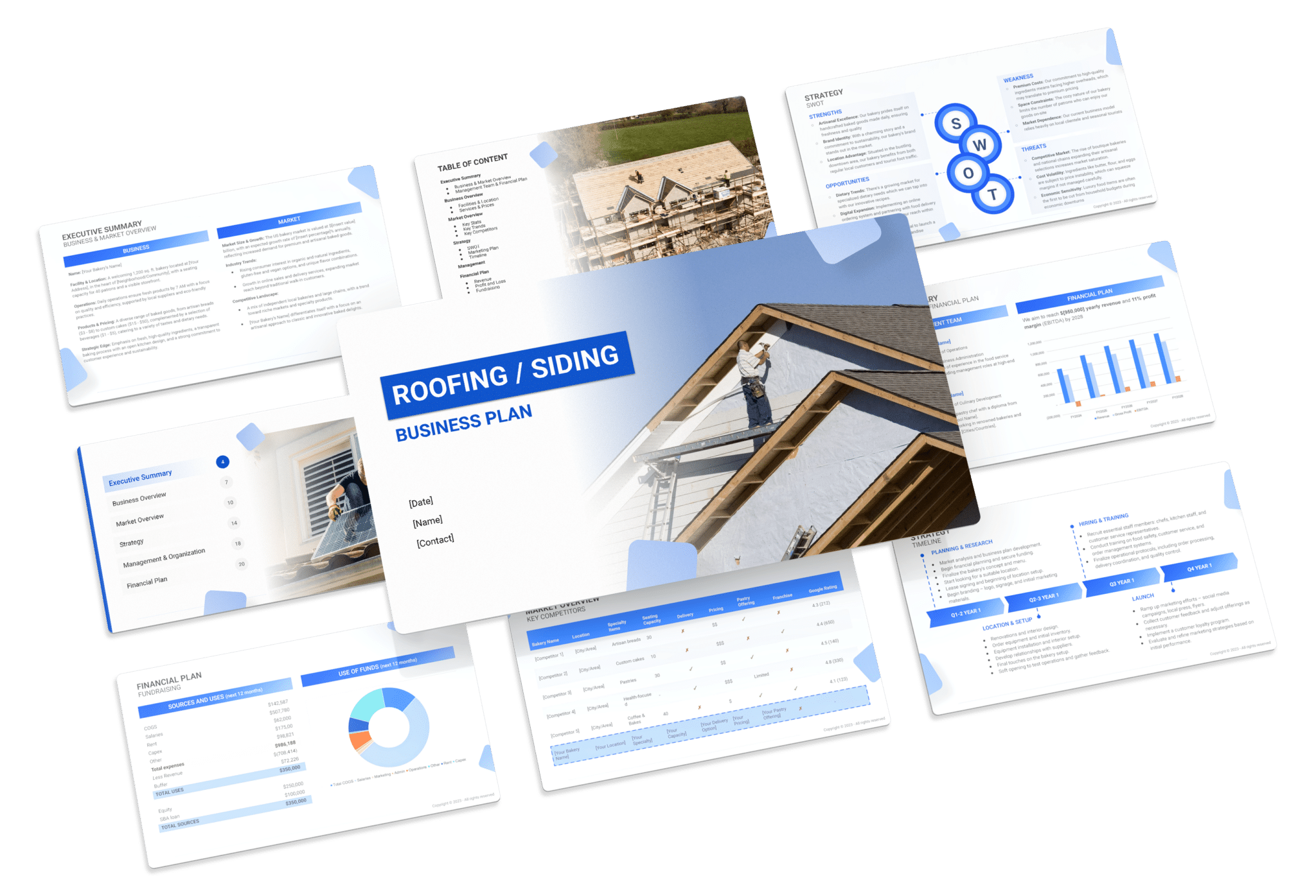 the business plan template for a roofing / siding business