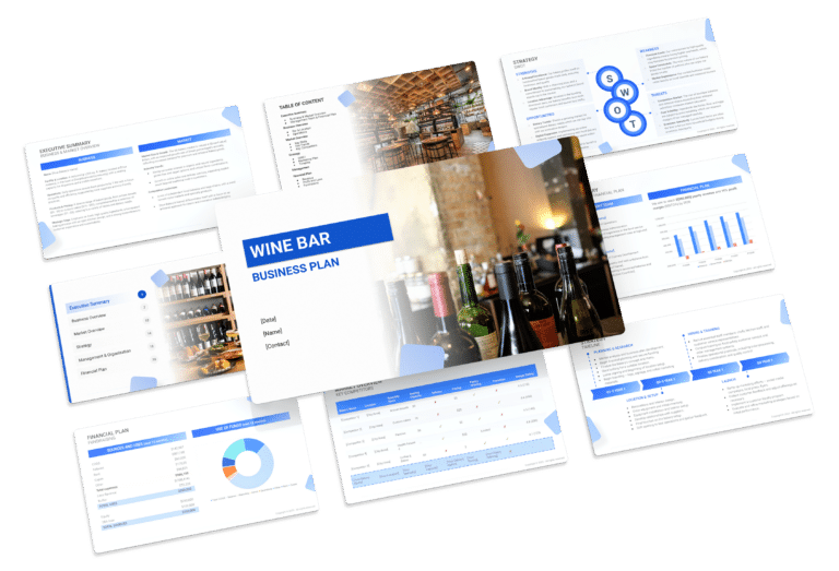 the business plan template for a wine bar