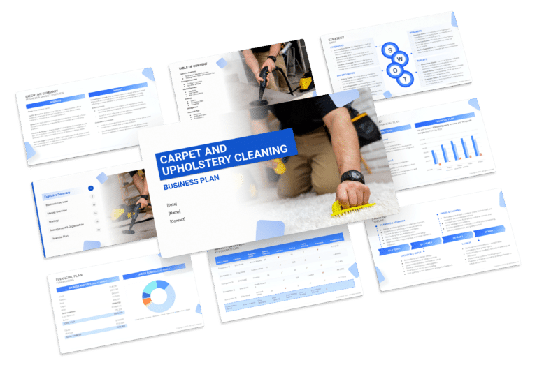 the business plan template for a Carpet and Upholstery Cleaning business
