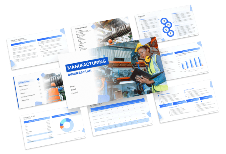 the business plan template for a manufacturing business