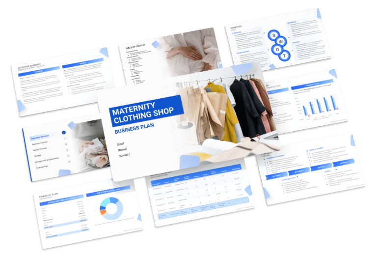 the business plan template for a Maternity Clothing store