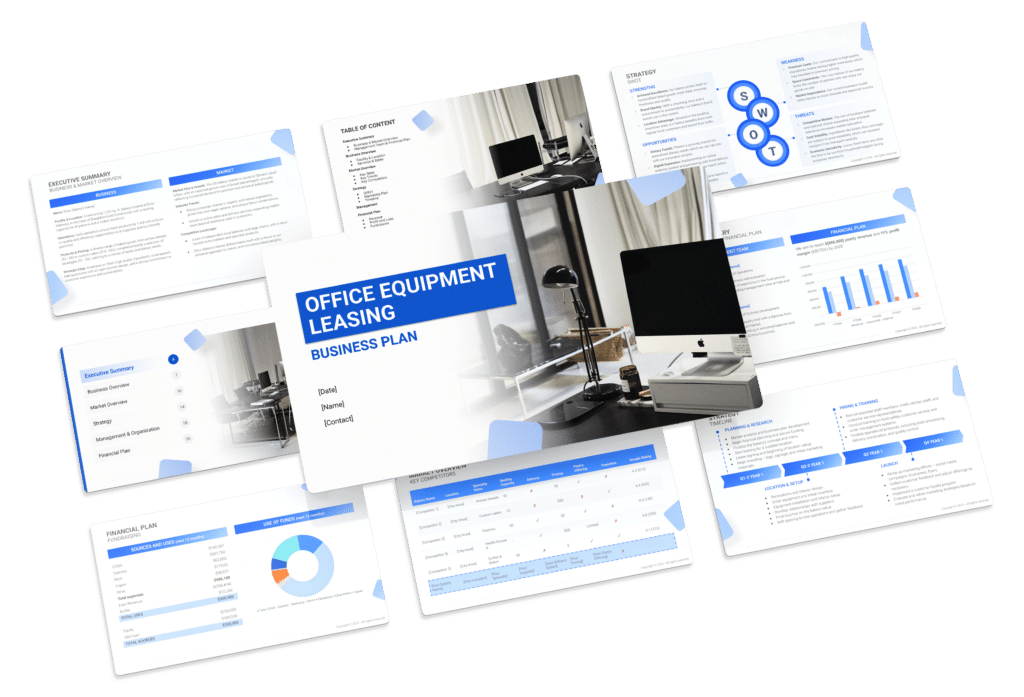 SWOT Analysis for an Office Equipment Leasing Business (Example) SharpSheets