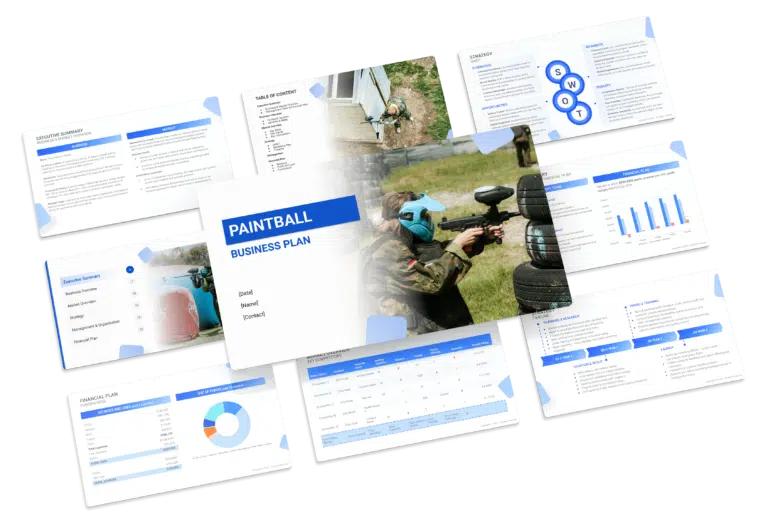 the business plan template of a Paintball business