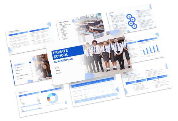 the business plan template for a private school