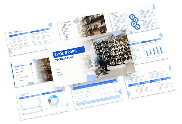 the business plan template for a shoe store