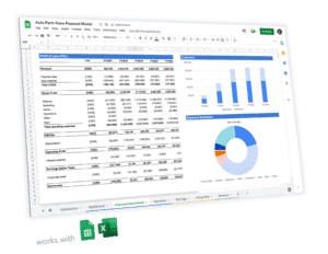 Auto Parts Store financial model template