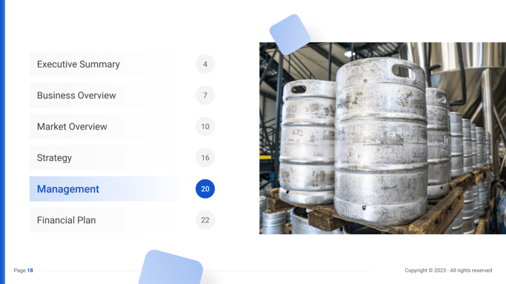 Brewery Business Plan management