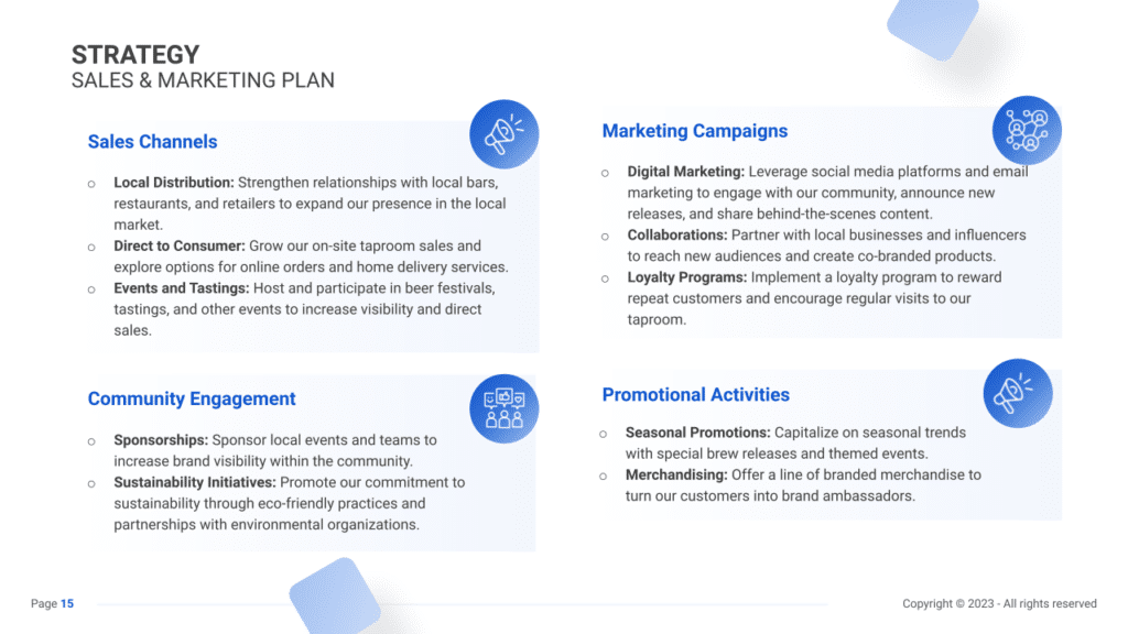 Brewery Business Plan marketing plan
