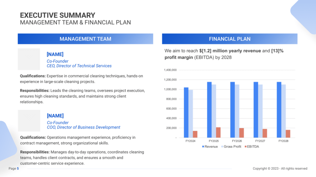 Commercial Cleaning Business Plan executive summary2