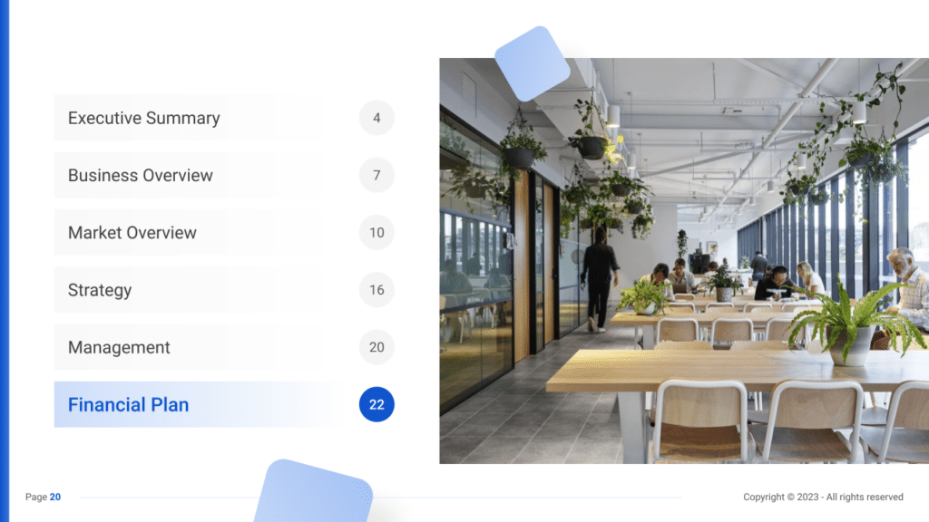 Coworking Busines Plan financial plan