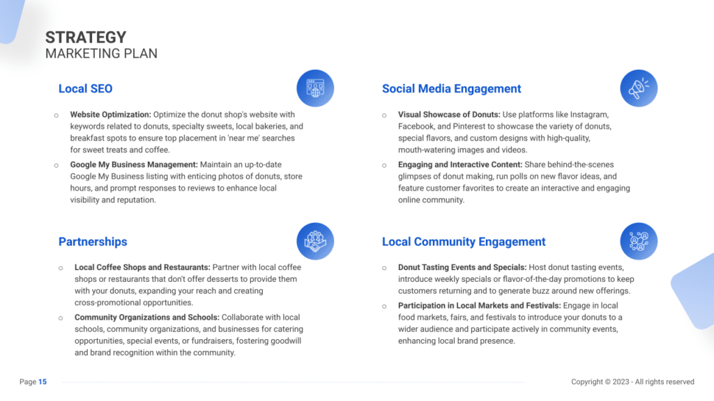 Donut Shop Business Plan marketing plan