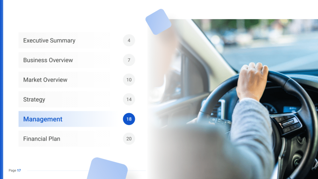 Driving School Business Plan management