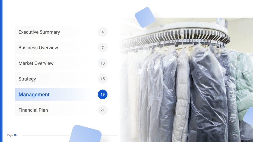 Dry Cleaning Business Plan management