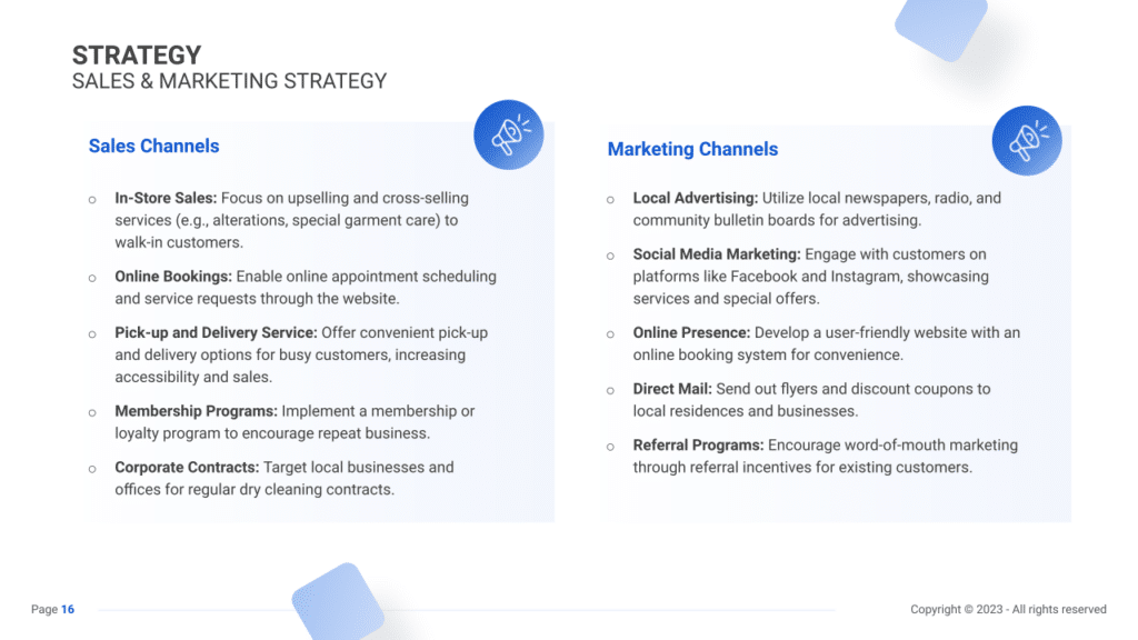 Dry Cleaning Business Plan marketing plan