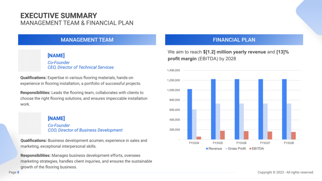 Flooring Business Plan executive summary2