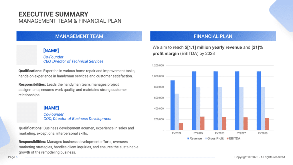 Handyman Business Plan executive summary2