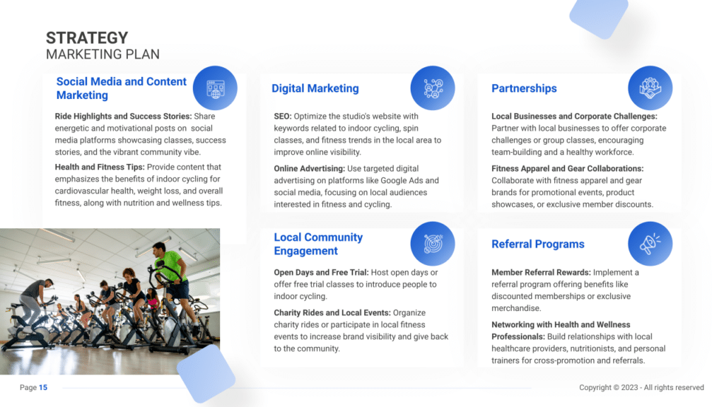 business plan indoor cycling marketing plan