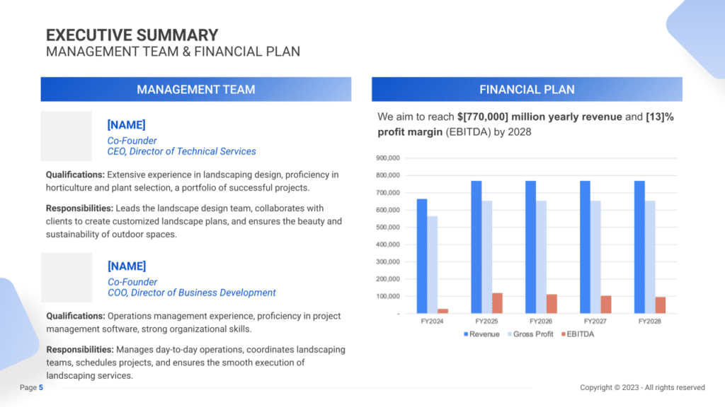 Landscaping Service Business Plan executive summary2